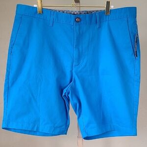 Michael Kors Blue Flat Front Shorts Size 36 NWT